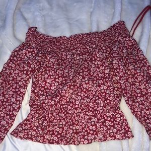 Floral Red Size S Top